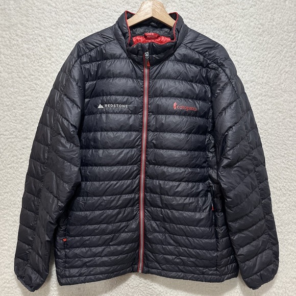 COTOPAXI Fuego Navy Blue Full Zip Down Puffer Jacket Company Logo Men's Size XL